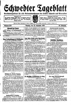 Schwedter Tageblatt vom 25.09.1928