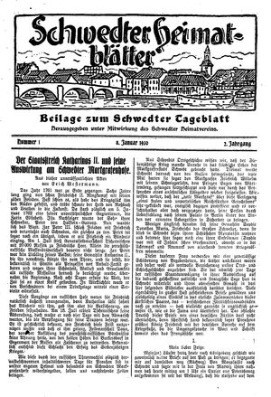 Schwedter Tageblatt on Jan 8, 1930