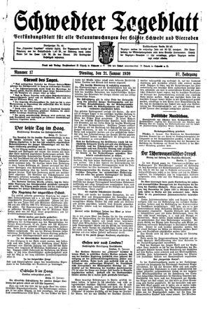 Schwedter Tageblatt on Jan 21, 1930