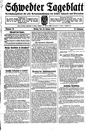 Schwedter Tageblatt vom 24.01.1930
