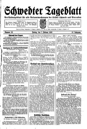 Schwedter Tageblatt on Feb 7, 1930