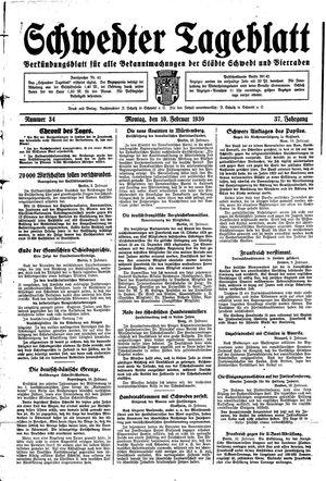 Schwedter Tageblatt vom 10.02.1930