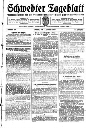 Schwedter Tageblatt on Feb 17, 1930