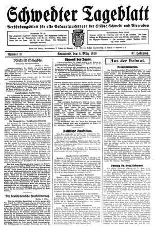 Schwedter Tageblatt on Mar 8, 1930