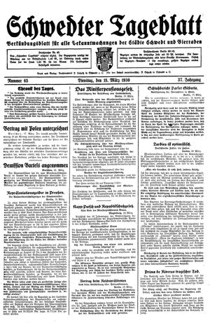 Schwedter Tageblatt on Mar 18, 1930