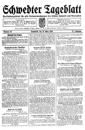Schwedter Tageblatt on Apr 19, 1930