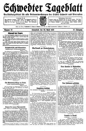 Schwedter Tageblatt vom 26.04.1930