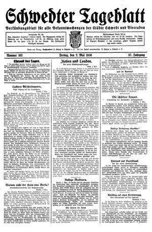 Schwedter Tageblatt vom 02.05.1930