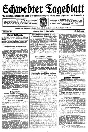 Schwedter Tageblatt vom 12.05.1930