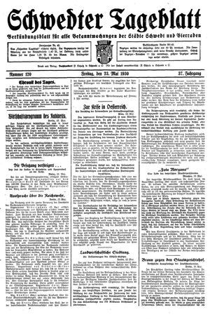 Schwedter Tageblatt vom 23.05.1930