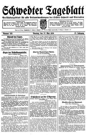 Schwedter Tageblatt vom 27.05.1930