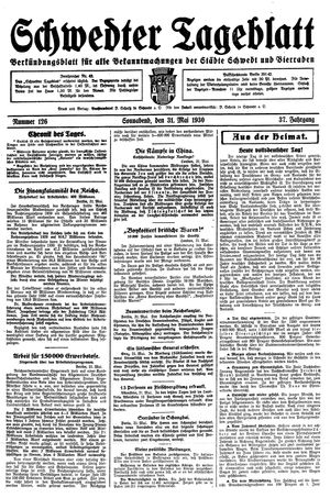 Schwedter Tageblatt vom 31.05.1930