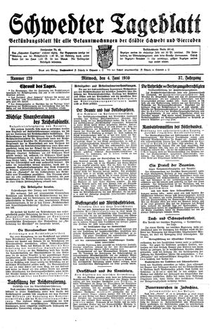 Schwedter Tageblatt vom 04.06.1930