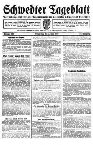Schwedter Tageblatt vom 05.06.1930