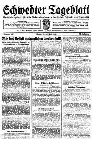 Schwedter Tageblatt vom 06.06.1930