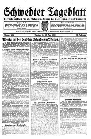Schwedter Tageblatt vom 10.06.1930