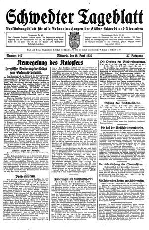 Schwedter Tageblatt vom 18.06.1930