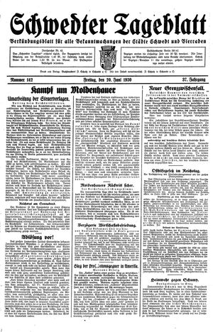 Schwedter Tageblatt vom 20.06.1930