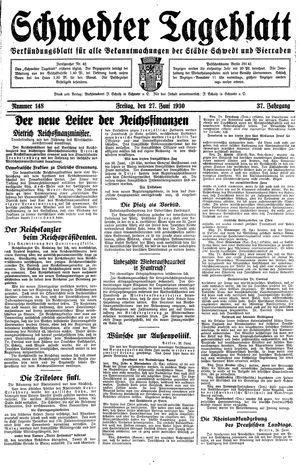 Schwedter Tageblatt vom 27.06.1930