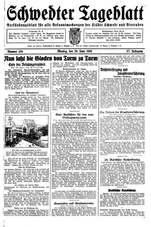 Schwedter Tageblatt vom 30.06.1930