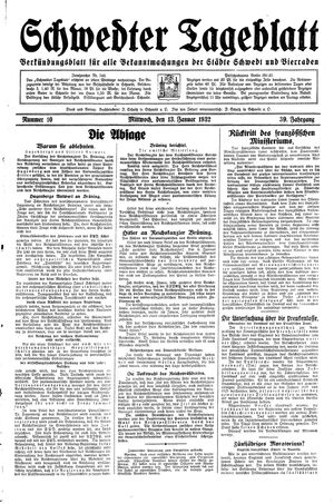 Schwedter Tageblatt vom 13.01.1932