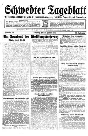 Schwedter Tageblatt vom 25.01.1932
