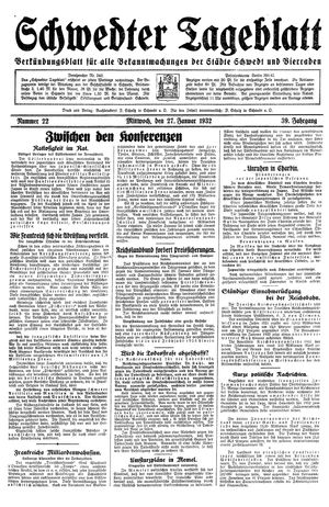 Schwedter Tageblatt vom 27.01.1932