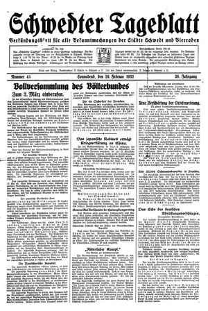 Schwedter Tageblatt vom 20.02.1932
