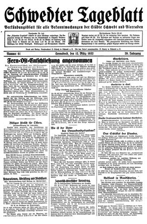 Schwedter Tageblatt on Mar 12, 1932