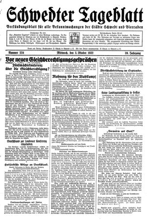 Schwedter Tageblatt on Oct 5, 1932