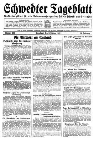 Schwedter Tageblatt on Oct 8, 1932