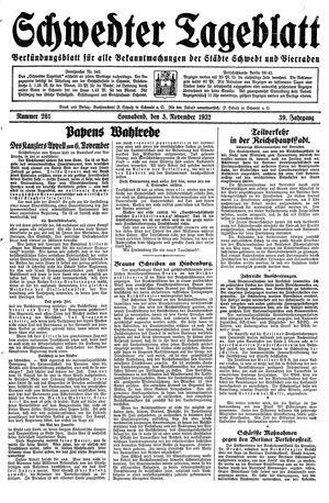 Schwedter Tageblatt on Nov 5, 1932