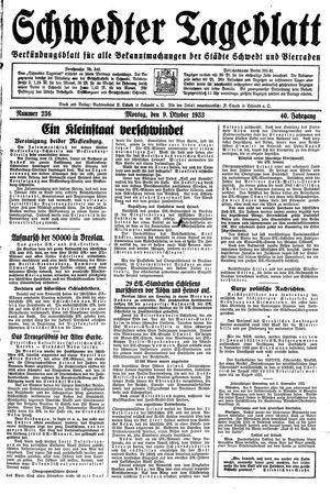 Schwedter Tageblatt vom 09.10.1933