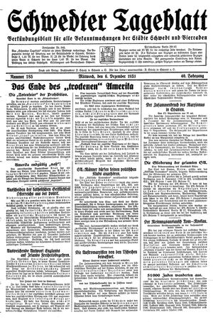 Schwedter Tageblatt vom 06.12.1933