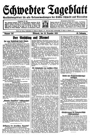 Schwedter Tageblatt vom 20.12.1933