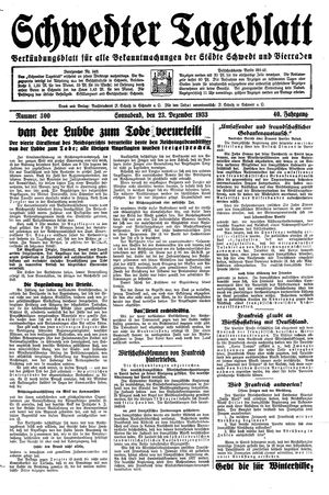 Schwedter Tageblatt on Dec 23, 1933