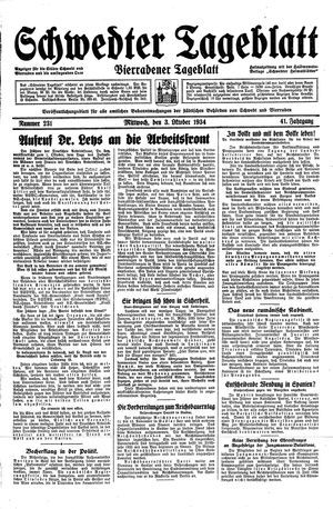 Schwedter Tageblatt vom 03.10.1934