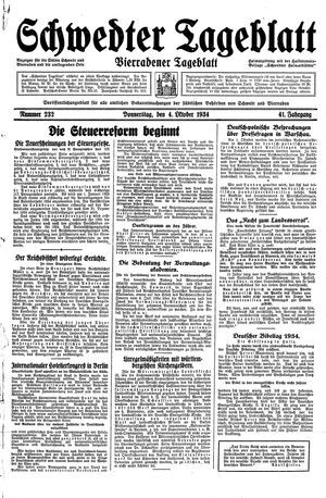 Schwedter Tageblatt vom 04.10.1934