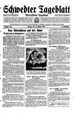 Schwedter Tageblatt vom 12.10.1934