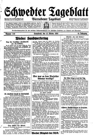 Schwedter Tageblatt vom 13.10.1934