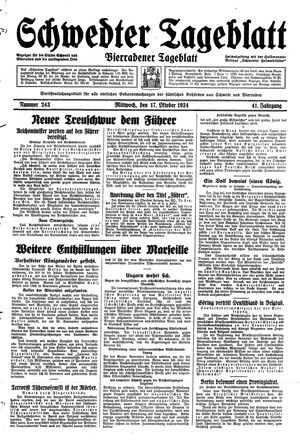 Schwedter Tageblatt vom 17.10.1934
