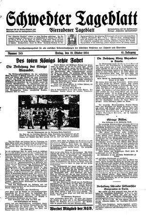 Schwedter Tageblatt vom 19.10.1934