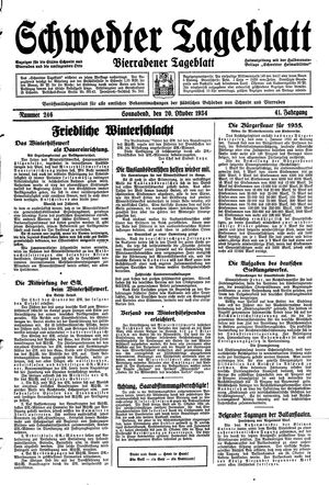 Schwedter Tageblatt vom 20.10.1934