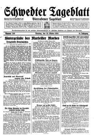 Schwedter Tageblatt vom 23.10.1934