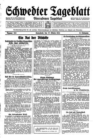 Schwedter Tageblatt vom 27.10.1934