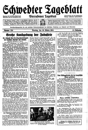 Schwedter Tageblatt on Oct 30, 1934