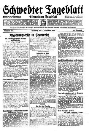 Schwedter Tageblatt vom 07.11.1934