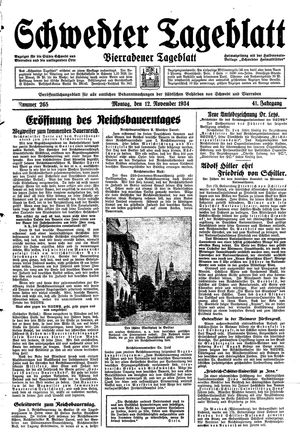 Schwedter Tageblatt vom 12.11.1934