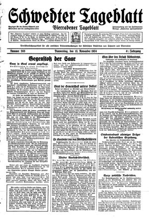 Schwedter Tageblatt vom 15.11.1934