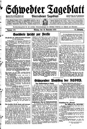 Schwedter Tageblatt vom 19.11.1934